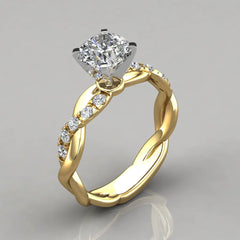 18K Rose Gold Plated Diamond Engagement Ring