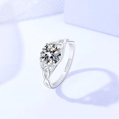 925 Sterling Silver Interwoven Moissanite Ring for Women