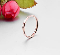 Korean Style Titanium Steel Couple Rings - Rose Gold