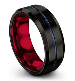 Brushed Polished Titanium Steel Ring for Men