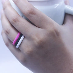 Geometric 3mm Silicone Ring for Outdoor Sports