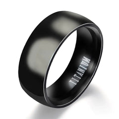 Classic Black Titanium Ring for Men - Fashion Jewelry