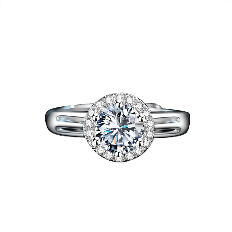 1 Carat Six Prong Moissanite Diamond Ring