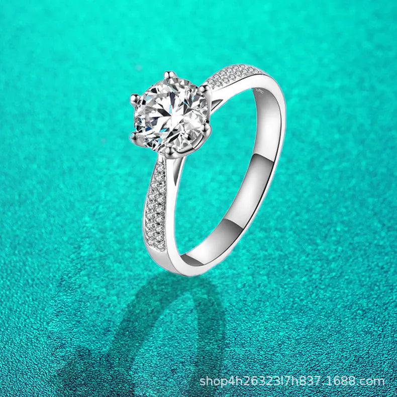 Moissanite Solitaire Ring in S925 Silver (Single Piece)