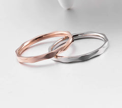 Korean Style Titanium Steel Couple Rings - Rose Gold