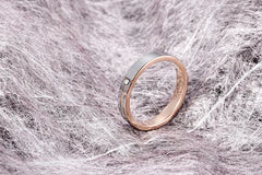 Stylish Tungsten Steel Couple's Ring with Diamond, 4mm