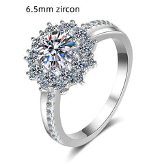 Sterling Silver Fashion Moissanite Diamond Ring