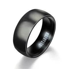Classic Black Titanium Ring for Men - Fashion Jewelry