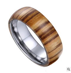 Wood Grain Tungsten Steel Fashion Ring for Men
