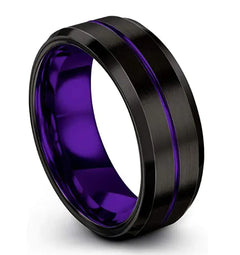 Brushed Polished Titanium Steel Ring for Men