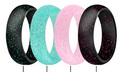 5.7mm Wide New Silicone Ring with Glitter for Women