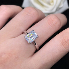Luxury Moissanite Diamond Sterling Silver Ring