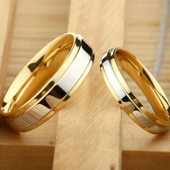 Couple's Rings in 316 Titanium Steel and Tungsten