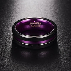 Purple Tungsten Carbide Ring for Men