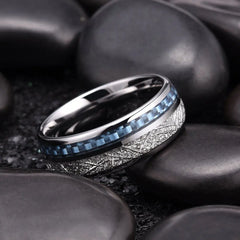 Stainless Steel Carbon Fiber Men's Fashion Ring