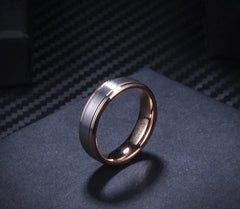 Couple's Rose Gold Tungsten Engagement Ring (Classic)