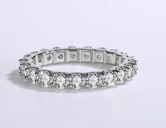 S925 Sterling Silver Moissanite Stackable Diamond Ring