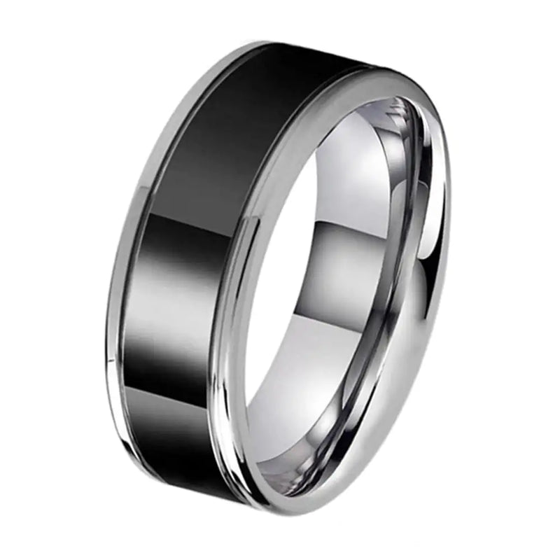Black Tungsten Steel Business Fashion Ring