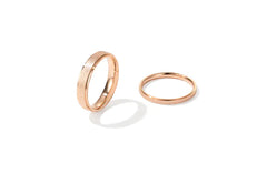 18K Rose Gold Matte Ring for Women, Titanium Steel