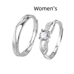 Simple Moissanite Diamond Couple Ring