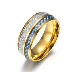Stainless Steel Carbon Fiber Men's Fashion Ring