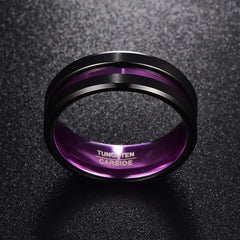 Purple Tungsten Carbide Ring for Men