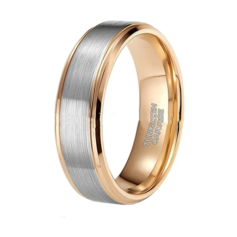 6mm Wide Rose Gold Tungsten Ring