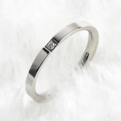 Korean Style Slim Titanium Steel Rose Gold Couple Ring
