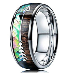 Natural Color Wood Grain Men's Titanium Steel Ring