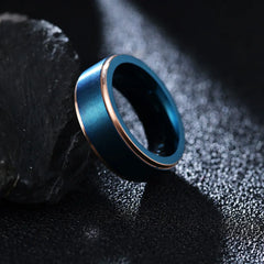 Men's Two-Color Electroplated Tungsten Gold Ring
