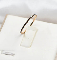 Black and White Epoxy Titanium Steel Rose Gold Ring