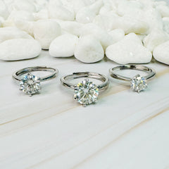 Firing Solitaire Moissanite Ring