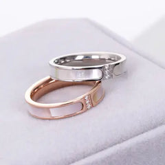18K Rose Gold Plated Titanium Steel Shell Ring
