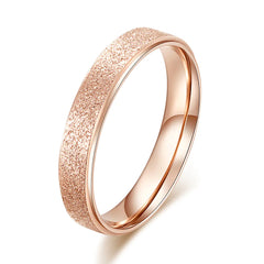 Rose Gold Frosted Ring for Women