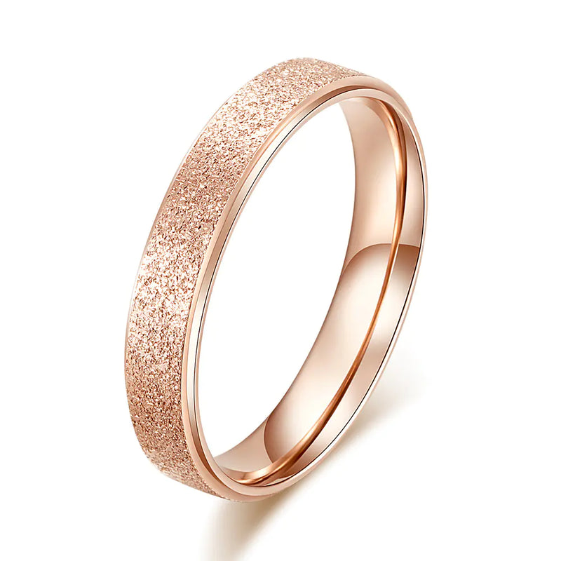 Rose Gold Frosted Ring for Women