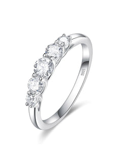 CYW 925 Sterling Silver Stackable Moissanite Anniversary Rings for Women Wife Size 9.5