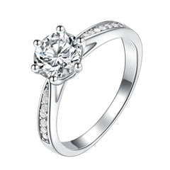 S925 Silver D Color Moissanite 1 Carat Ring with Certificate
