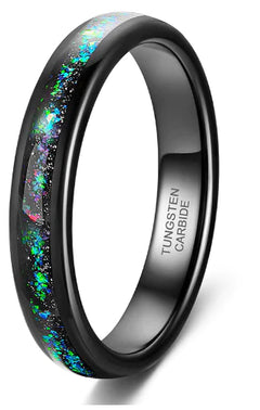 Turquoise 4MM Wide Surface Male Tungsten Ring