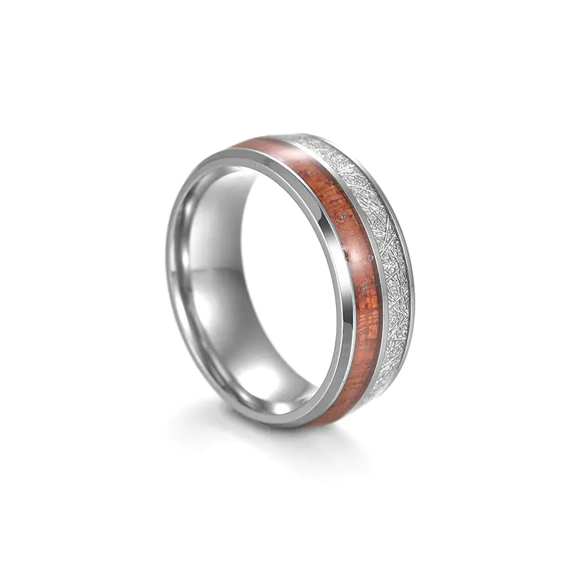 Acacia Wood Inlaid Ice Silk Ring