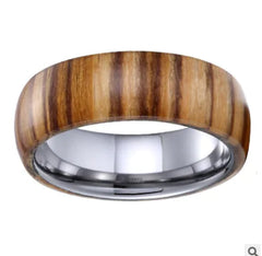 Wood Grain Tungsten Steel Fashion Ring for Men