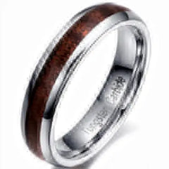 Custom Tungsten Wood Grain Wedding Ring - 6mm