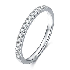 Moissanite Ring S925 Silver Plated Band Jewelry