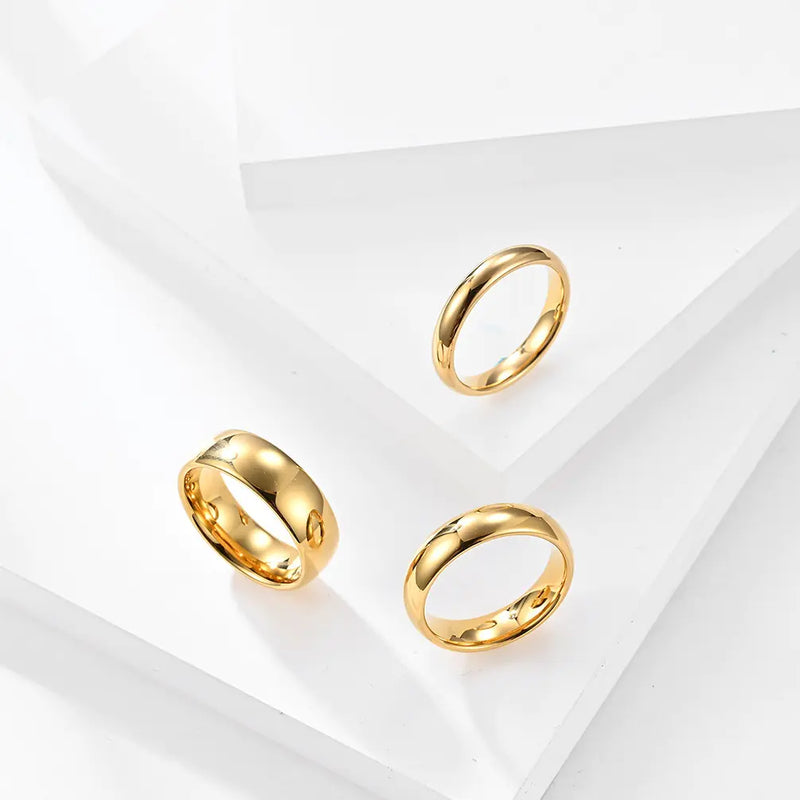 18K Gold Plated Tungsten Ring - Simple Unisex Design