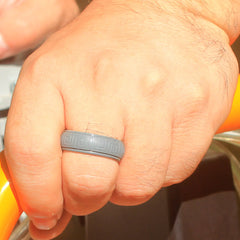 Men's Wavy Pattern Silicone Ring for Outdoor Sports