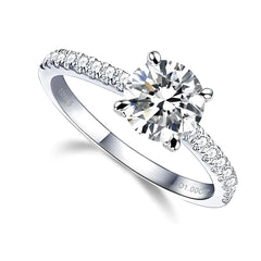 YosikCase Moissanite Rings for Women 1CT Moissanite Engagement Ring Sterling Silver Rings Size 6