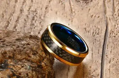 Tungsten Carbon Fiber Ring for Men