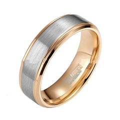 6mm Wide Rose Gold Tungsten Ring
